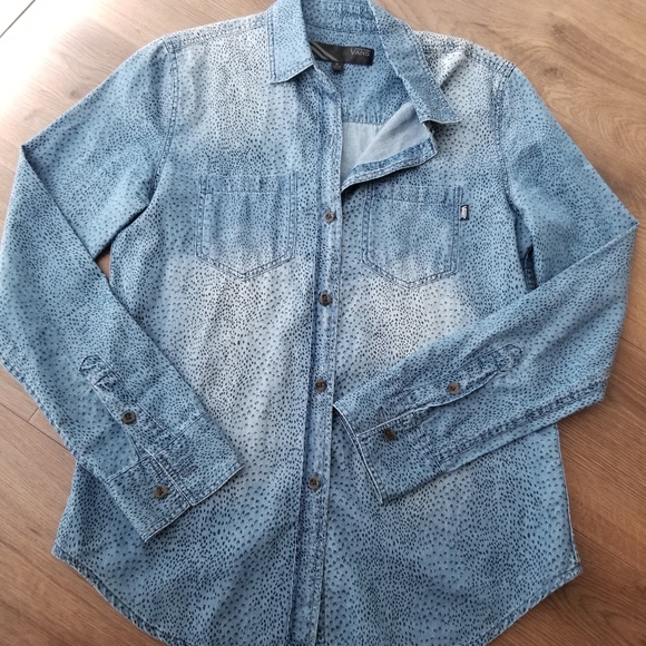 Vans light denim button down shirt size S - Picture 5 of 13